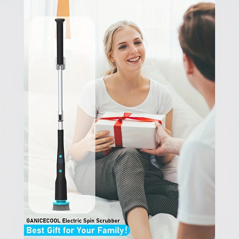 Electric Spin Scrubber with 7 Brush Heads - Cordless Bathroom Cleaning Tool