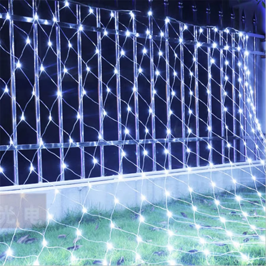 New Year 3X2/2X2M LED Christmas Net Lamp Outdoor Mesh String Lights for Garden Holiday Party Wedding Fairy Lights Garland Decor