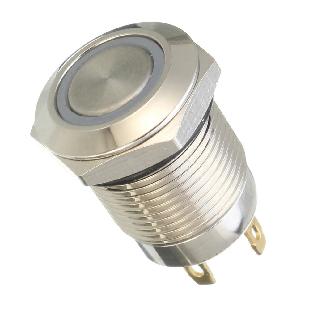 DC 12V 12Mm 4 Pin Momentary Switch Led Light Metal Push Button Waterproof Switch