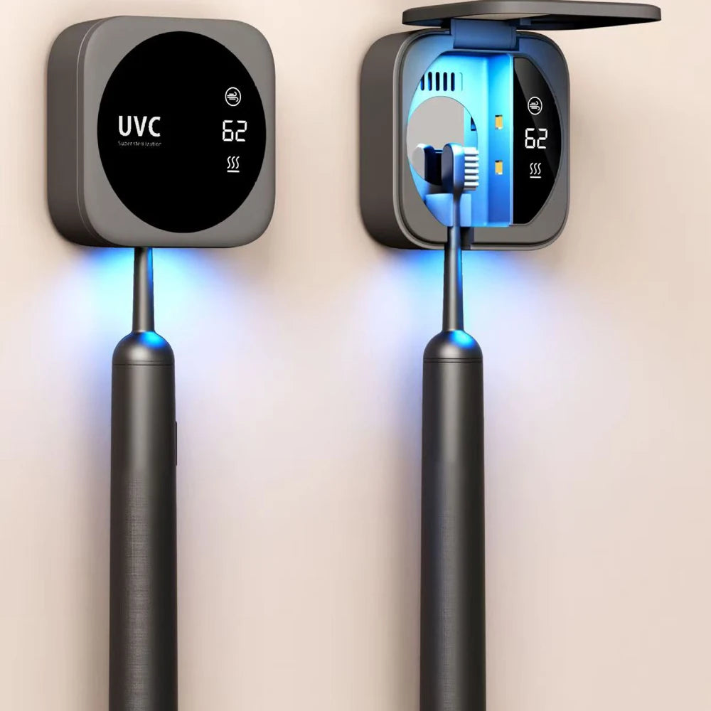 Travel Portable Mini Wireless Rechargeable Toothbrush Sterilizer Bathroom Wall-Mounted Uvc Toothbrush Sterilization Holder