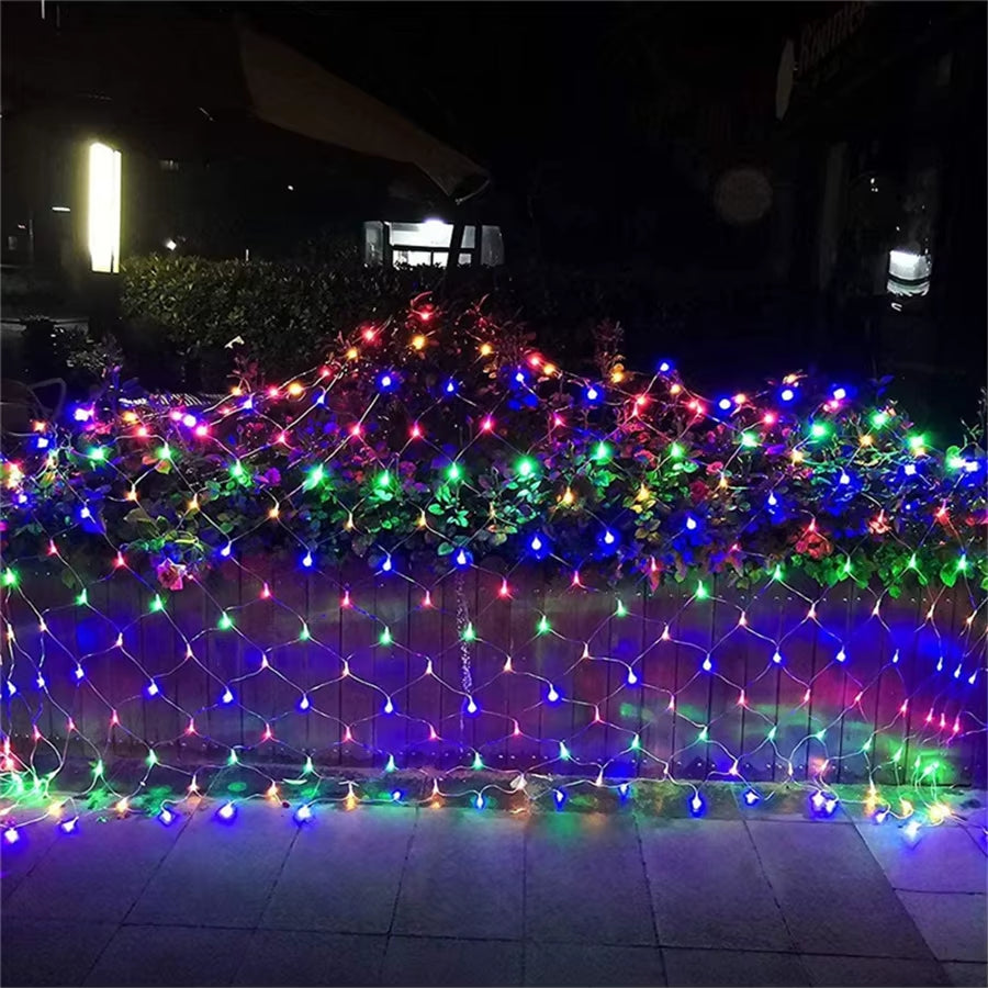 New Year 3X2/2X2M LED Christmas Net Lamp Outdoor Mesh String Lights for Garden Holiday Party Wedding Fairy Lights Garland Decor