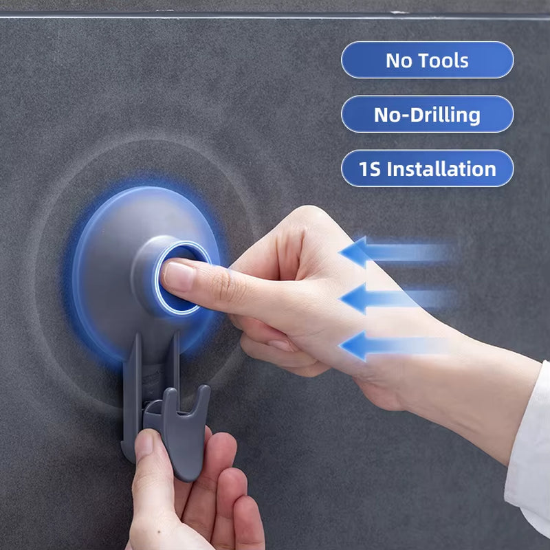 Traceless Drill-Free Dual Hook Heavy Duty 5 KG Home Decors Bathroom Hook Strong Adhesive Wall Hook