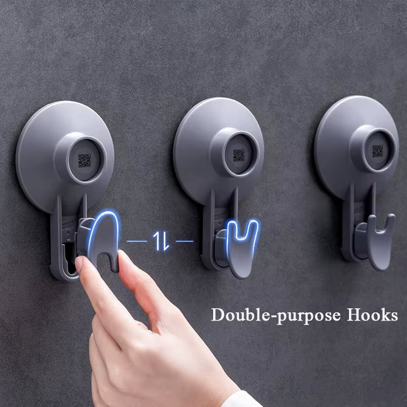 Traceless Drill-Free Dual Hook Heavy Duty 5 KG Home Decors Bathroom Hook Strong Adhesive Wall Hook